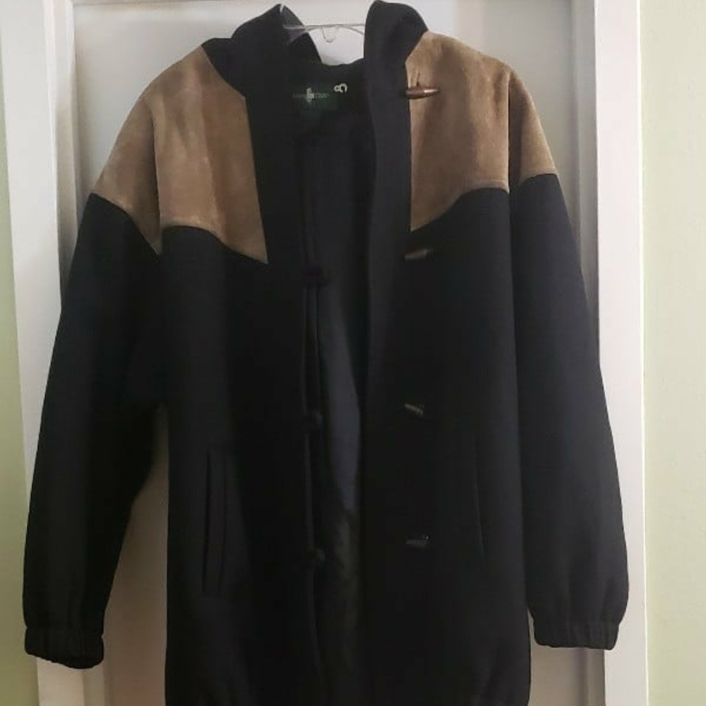 Hunt Club Black and Tan Bomber Jacket Casual Sporty Design